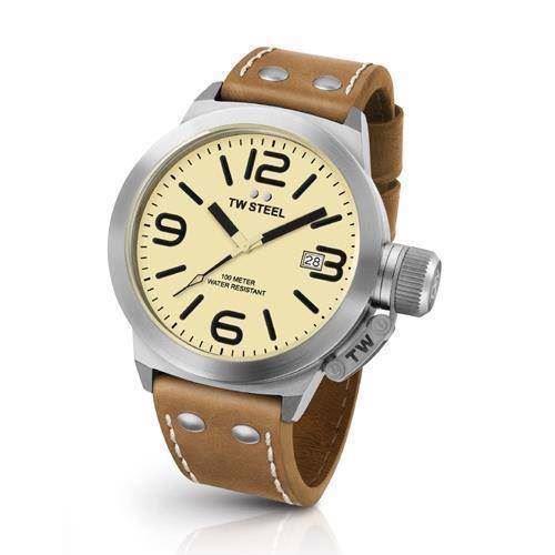 Image of Canteen 45 mm cream Quartz Herre ur fra TW Steel